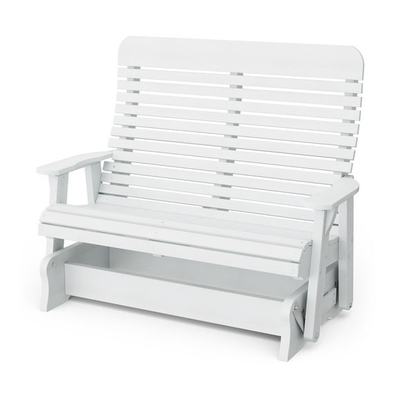 Wildridge Signature Double Glider, White - Outdoor Weather Resistant Recycled Plastic Furniture for Patio