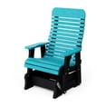 thumbnail image 1 of Wildridge Signature Single Glider, Aruba Blue and Black - Outdoor Weather Resistant Recycled HDPE Glider for Porch, Patio, Deck, 1 of 2
