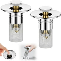 Wildspress 2-in-1 Sink Stopper with Hair Collector, Stainless Steel Pop-Up Sink Stopper for Bathrooms, Kitchens, and Showers, Pop-Up Elastic Core Basin Drain Strainer, Replacement Sink Stopper.