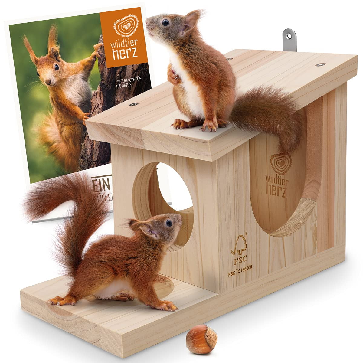 Wildtier Herz Weatherproof Squirrel Feeder Playhouse Solid Wood