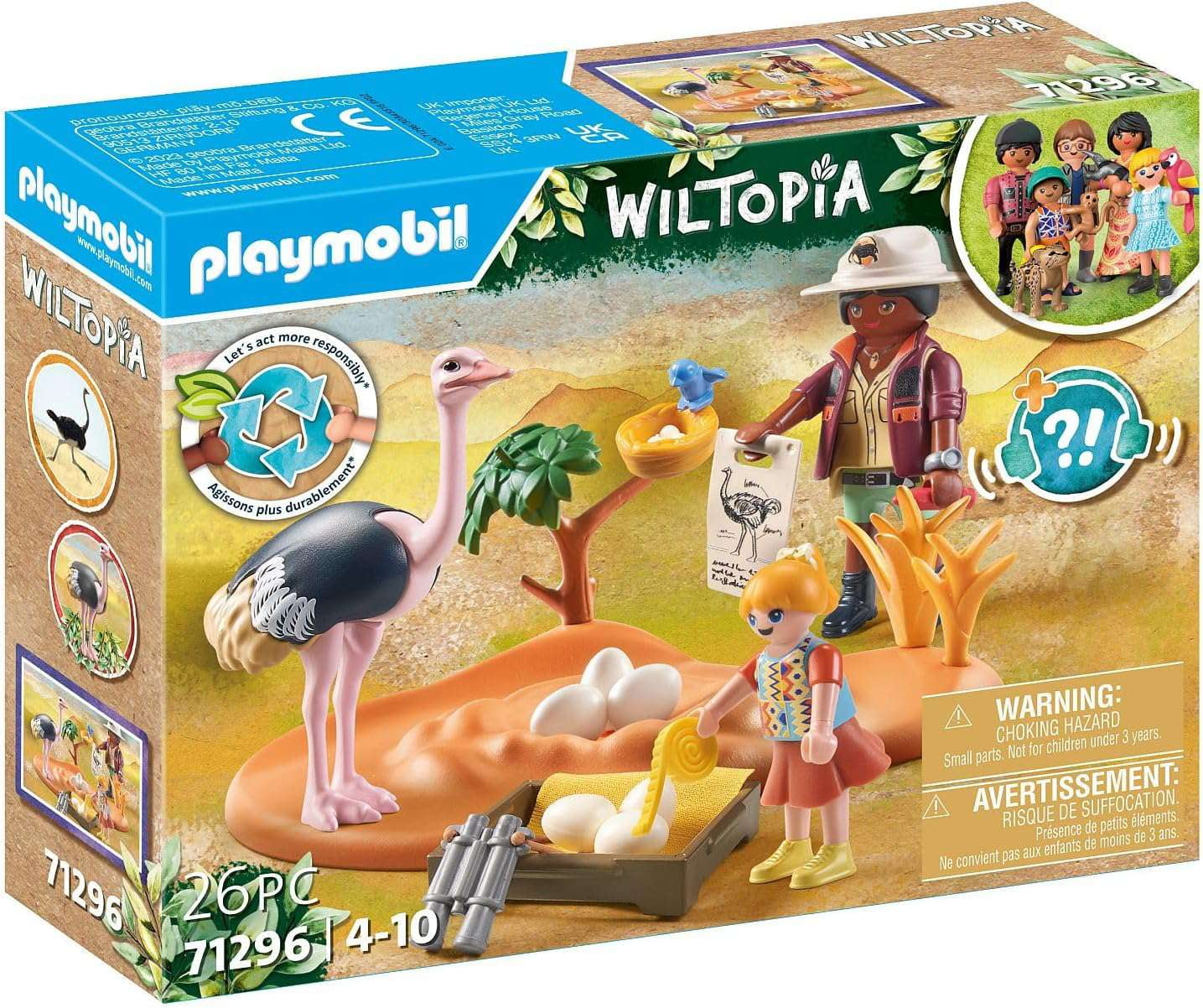 Wildtopia Ostrich Keepers Set Playmobil 71296 - Walmart.com