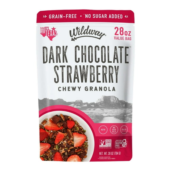 Wildway Dark Chocolate Strawberry Granola, 28 Ounce