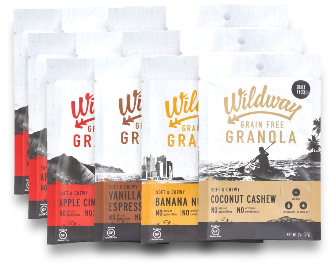 Wildway Keto Granola Snack STF9 Packs Variety GrainFree Certified