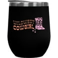 thumbnail image 1 of Wildwest Cowgirl feat. Cowboy Boots Art Merch Gift, Black 12oz Wine Tumbler, 1 of 1