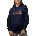 thumbnail image 1 of Wildwest Cowgirl feat. Cowboy Boots Art Merch Gift, Navy Blue Hooded Sweatshirt or Hoodie, Small, 1 of 5