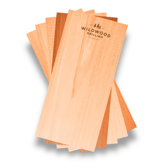 Wildwood Grilling Grilling Planks - 5-Flavor Sampler Variety Pack - Cedar, Alder, Cherry, Hickory, & Maple - Try them all!