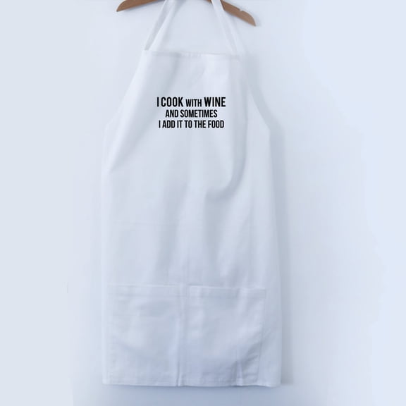 Wildwood Landing Cooking Apron, Adjustable with Pockets, Fun, Cute - I Cook With Wine