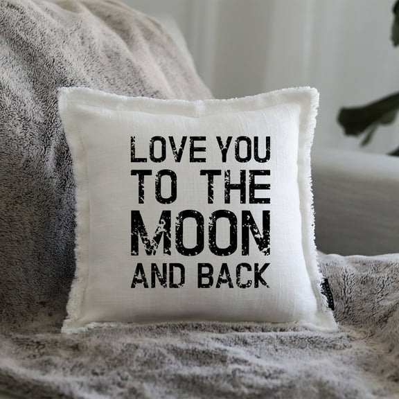 Wildwood Landing Gift Pillow, Fun, Cute, 13" x 13" - Love You Moon and Back
