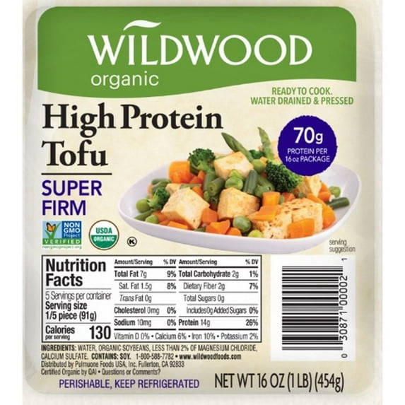 Wildwood Natural Foods Organic Super Firm High Protein Tofu, 16 Ounce -- 6 per case.