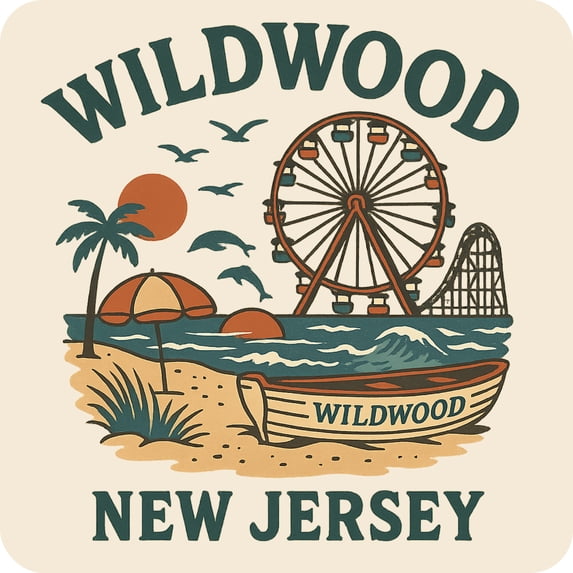 Wildwood New Jersey Keepsakes Souvenir Vinyl Sticker – Destination Travel Keepsake Collectible (3-Inches Wide)