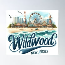 Wildwood - New Jersey. Poster Wall Art, Modern Wall Decor For Living Room Bedroom, 8x12 UNFRAMED