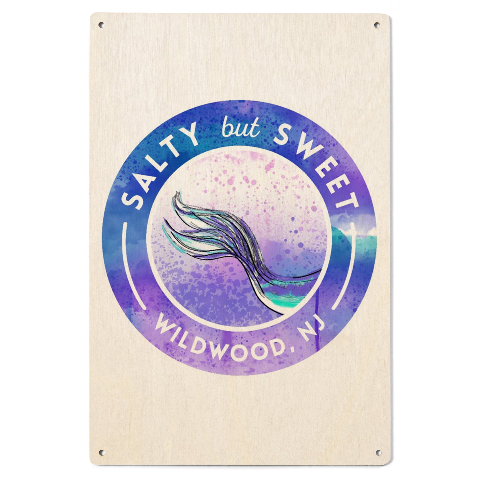 Wildwood, New Jersey, Salty but Sweet, Mermaid Tale, Contour Birch Wood ...