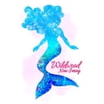 thumbnail image 1 of Wildwood, New Jersey, Silhouette Mermaid (24x36 Giclee Gallery Art Print, Vivid Textured Wall Decor), 1 of 3