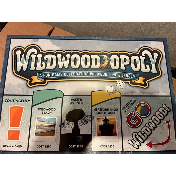 Wildwood Opoly Board Game Famous New Jersey Shore Monopoly New Rain Day Games