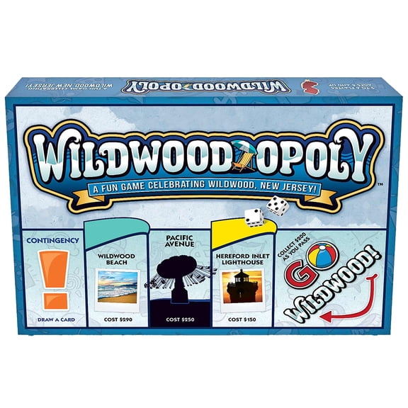 Late For The Sky: Wildwood-Opoly - Vacation Destination Themed Opoly-Style Board Game, Family Strategy Play, 2-6 Players, Traditional or 1hr Version