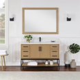 thumbnail image 1 of Wildy 48" Single Bathroom Vanity Set in Washed Oak with Grain White Composite Stone Countertop with Mirror, 1 of 8