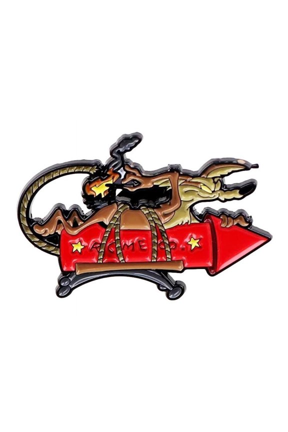 Wile E Coyote Character TNT 1.25 Inch Wide Enamel Metal Pin