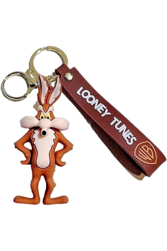 Wile E Coyote Silicone Charm Keychain Keyring