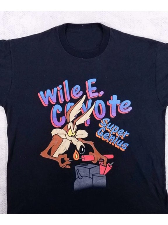 Wile E Coyote Super Genius Funny Shirt Classic Black Unisex S-5XL