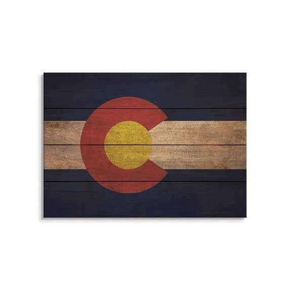 Wile E. Wood FLCO-2014 20 x 14 in. Colorado State Flag Wood Art