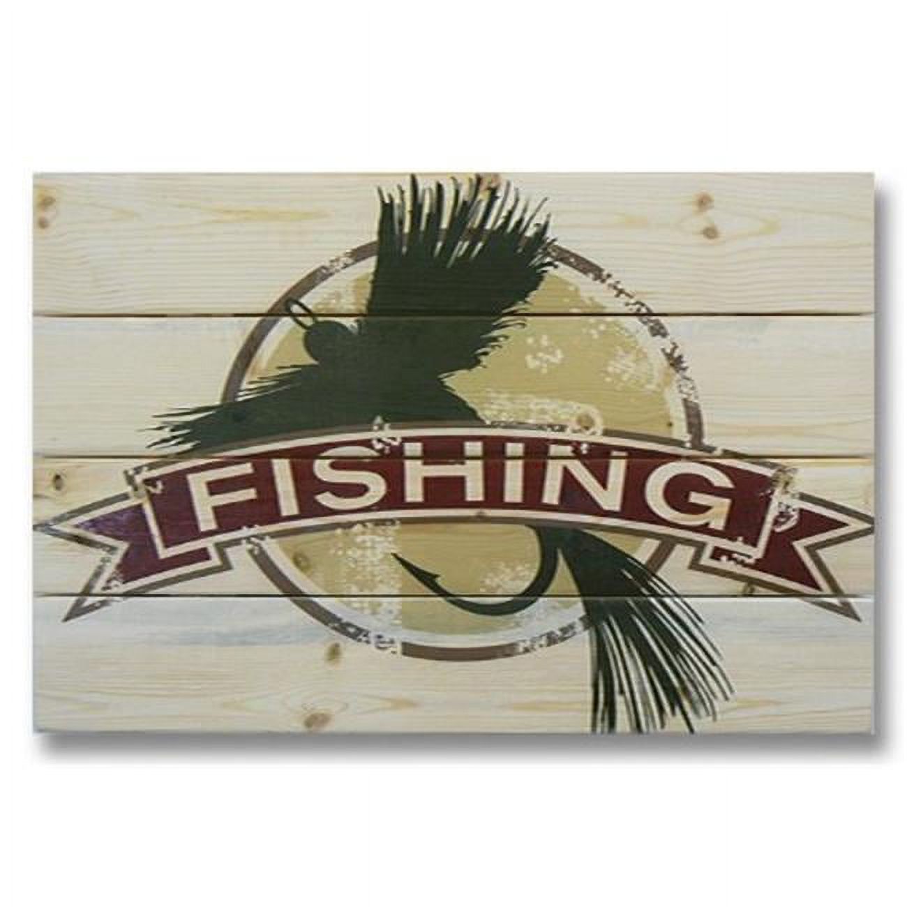 Wile E. Wood WFFH2014 20 x 14 Fly Fishing Wood Art - image 1 of 2