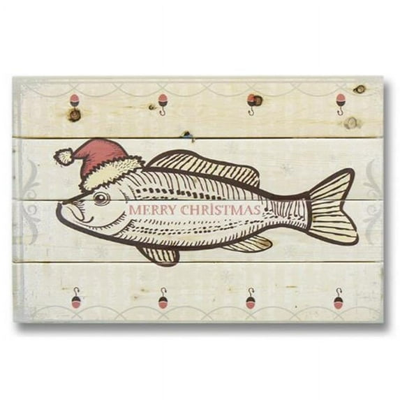 Wile E. Wood WMCF2014 20 x 14 Merry Christmas Fish Wood Art