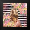 thumbnail image 1 of Wiley, Marta 12x12 Black Modern Framed Museum Art Print Titled - Jesus Rock Star Floral, 1 of 4