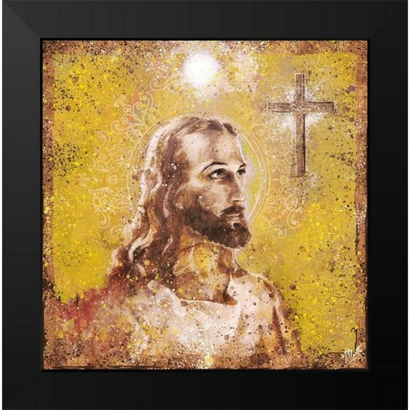 Wiley, Marta 12x12 Black Modern Framed Museum Art Print Titled - Jesus Rock Star Yellow