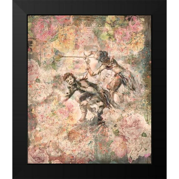 Wiley, Marta 12x14 Black Modern Framed Museum Art Print Titled - Floral Flute Player III