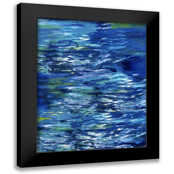 Wiley, Marta 12x14 Black Modern Framed Museum Art Print Titled - River II Study Blue Dark