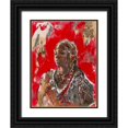 thumbnail image 1 of Wiley, Marta 12x14 Black Ornate Wood Framed with Double Matting Museum Art Print Titled - African VII Red-Beige, 1 of 4