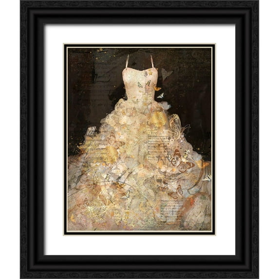 Wiley, Marta 12x14 Black Ornate Wood Framed with Double Matting Museum Art Print Titled - Butterfly Dress