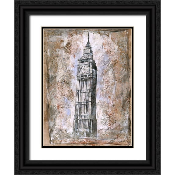 Wiley, Marta 12x14 Black Ornate Wood Framed with Double Matting Museum Art Print Titled - City Scape I