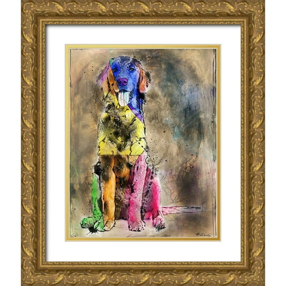 Wiley, Marta 12x14 Gold Ornate Wood Framed with Double Matting Museum Art Print Titled - Happy No. 1