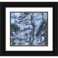 thumbnail image 1 of Wiley, Marta 13x12 Black Ornate Wood Framed with Double Matting Museum Art Print Titled - Chinese Landscape Blue, 1 of 4