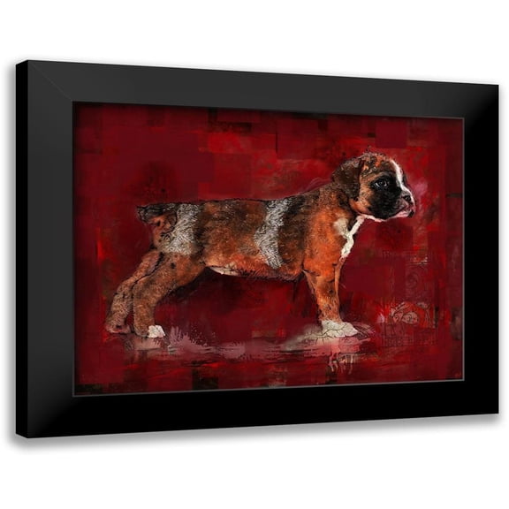 Wiley, Marta 14x12 Black Modern Framed Museum Art Print Titled - Boxer Pup