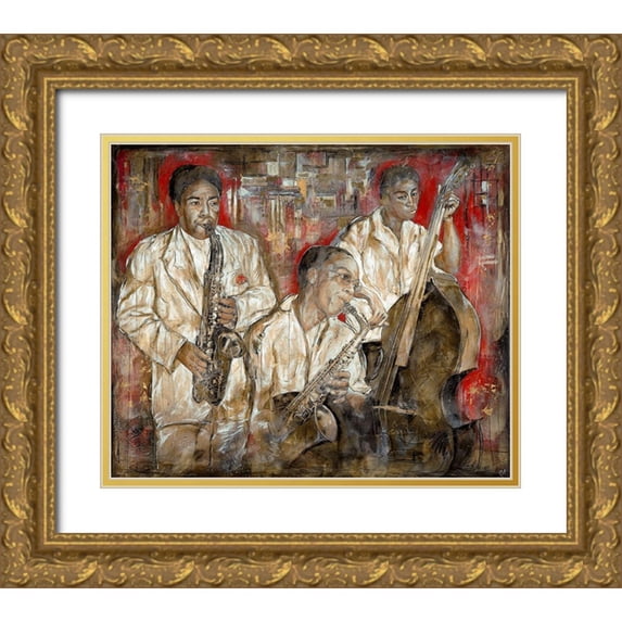 Wiley, Marta 14x12 Gold Ornate Wood Framed with Double Matting Museum Art Print Titled - Jazz Red Oversize