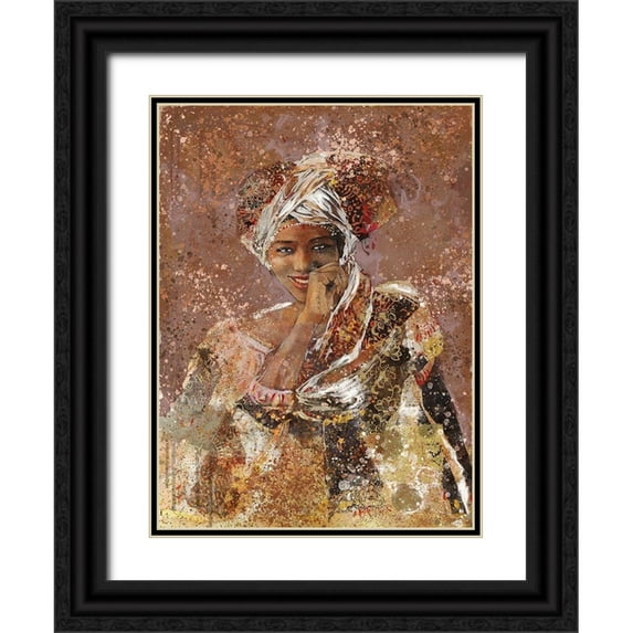 Wiley, Marta 14x18 Black Ornate Wood Framed with Double Matting Museum Art Print Titled - Sepia African Dreams
