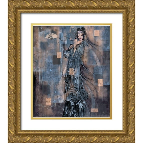 Wiley, Marta 15x17 Gold Ornate Wood Framed with Double Matting Museum Art Print Titled - Geisha Tattoo I