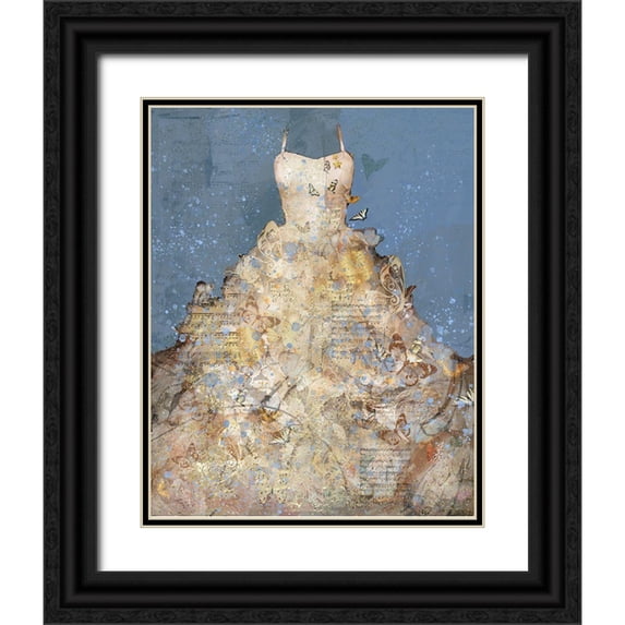 Wiley, Marta 15x18 Black Ornate Wood Framed with Double Matting Museum Art Print Titled - Butterfly Dress VI