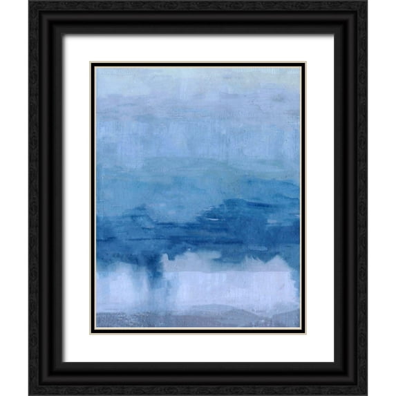 Wiley, Marta 15x18 Black Ornate Wood Framed with Double Matting Museum Art Print Titled - Cerulean Abstract