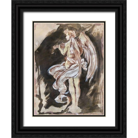 Wiley, Marta 15x18 Black Ornate Wood Framed with Double Matting Museum Art Print Titled - Classical Angel Drawing