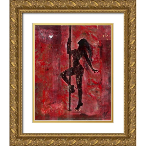 Wiley, Marta 15x18 Gold Ornate Wood Framed with Double Matting Museum Art Print Titled - Pole Dancer I