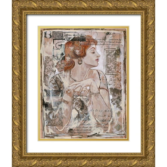 Wiley, Marta 15x18 Gold Ornate Wood Framed with Double Matting Museum Art Print Titled - Vintage Red Head