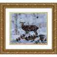 thumbnail image 1 of Wiley, Marta 17x15 Gold Ornate Wood Framed with Double Matting Museum Art Print Titled - Deer-Blue, 1 of 4
