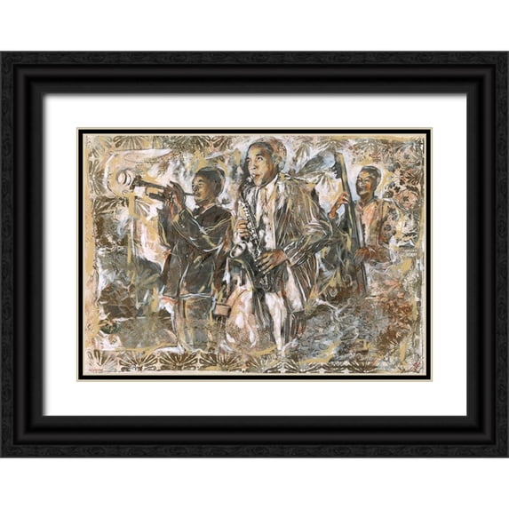 Wiley, Marta 18x14 Black Ornate Wood Framed with Double Matting Museum Art Print Titled - Jazz I