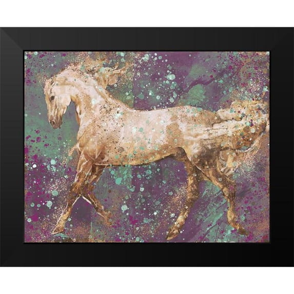 Wiley, Marta 18x15 Black Modern Framed Museum Art Print Titled - Fibonacci puple gold Horse