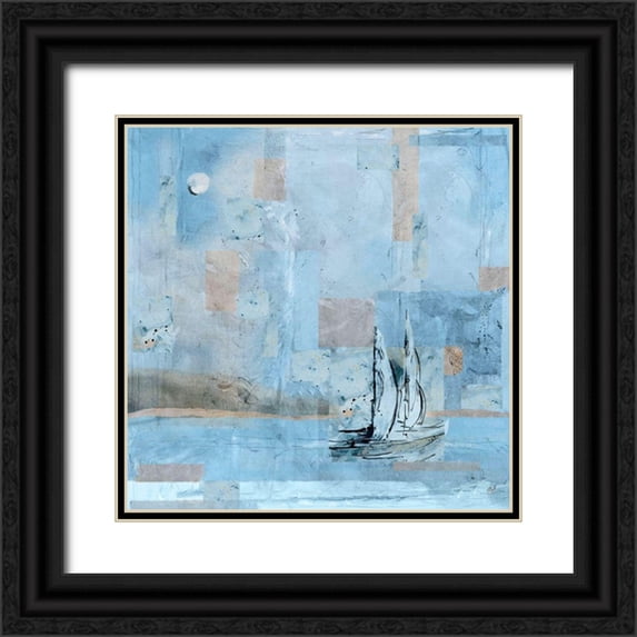 Wiley, Marta 20x20 Black Ornate Wood Framed with Double Matting Museum Art Print Titled - Sailboat No. 1