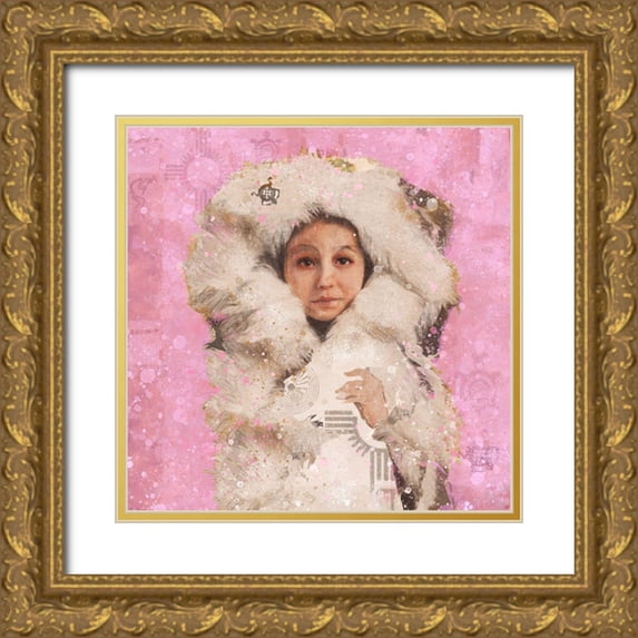 Wiley, Marta 20x20 Gold Ornate Wood Framed with Double Matting Museum Art Print Titled - Eskimo Child VI