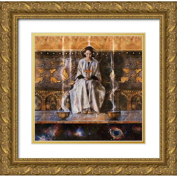 Wiley, Marta 20x20 Gold Ornate Wood Framed with Double Matting Museum Art Print Titled - Treasure Golden